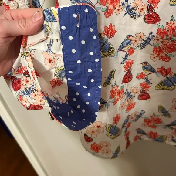 Talbots Floral Button Down Shirt - Red, Blue, White - Picture 3 of 4